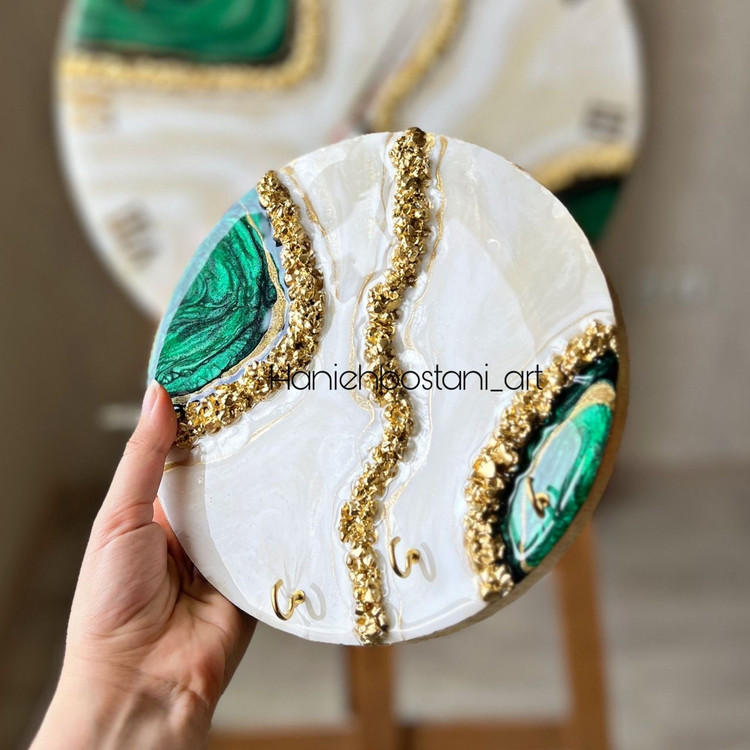 جاکلیدی دیواری رزینی مدل دایره طرح ژئود